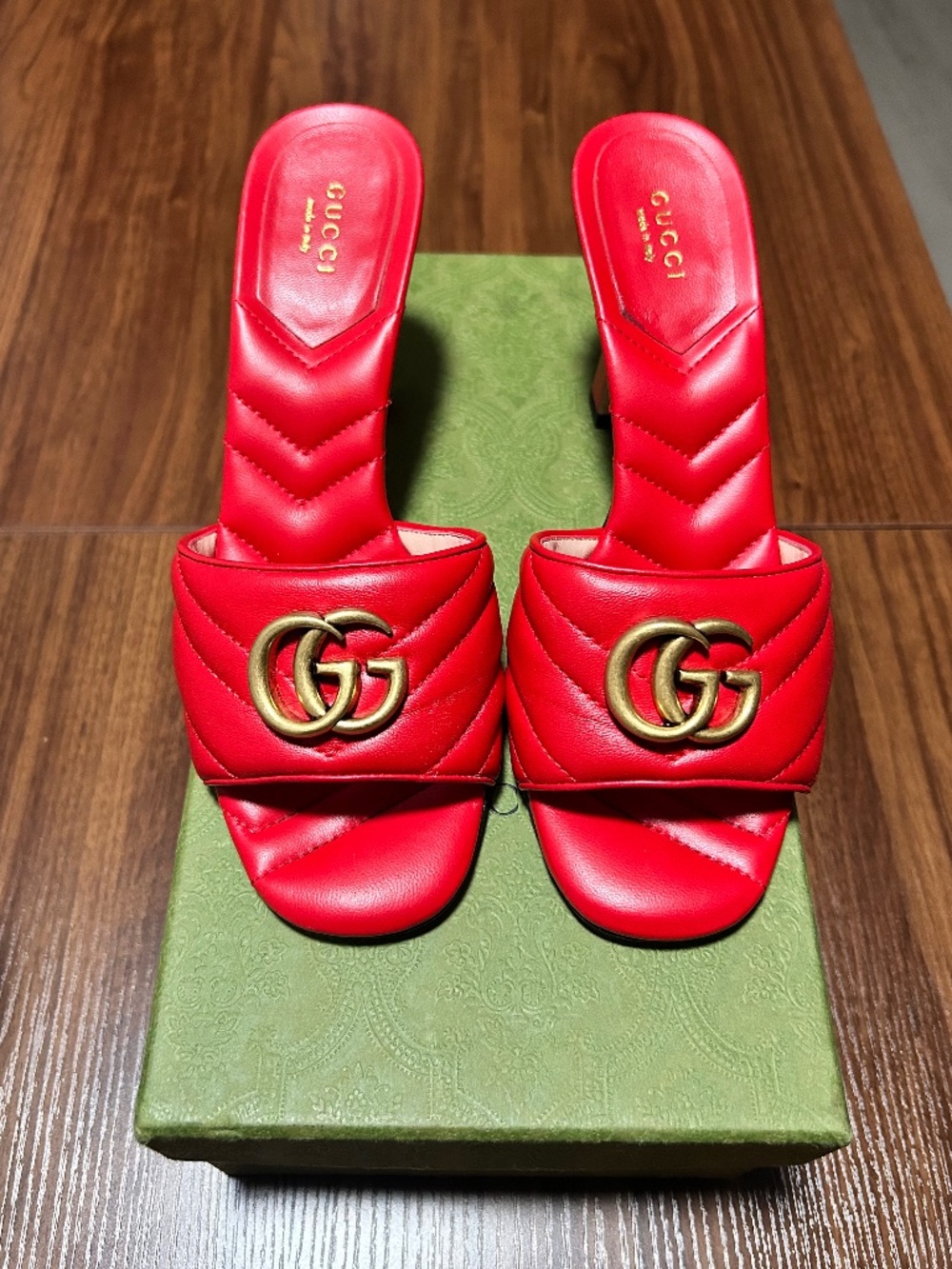 Gucci Marmont GG Leather Sandals